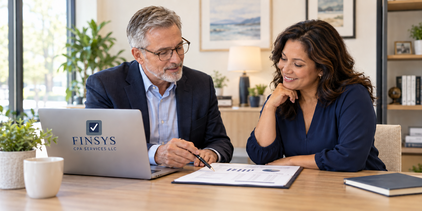 Professional finance and business advisory meeting
